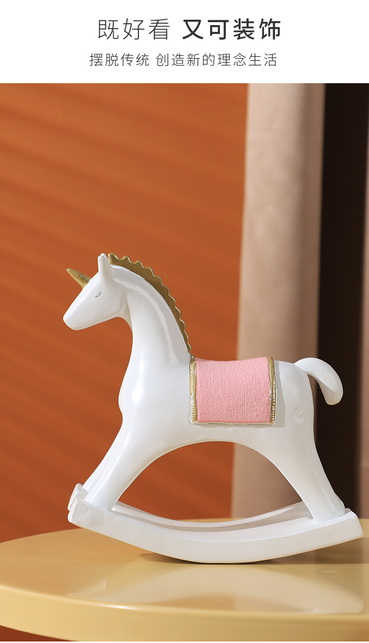 抽象创意木马摆件泡狗现代办公室客厅商场点缀儿童房家居饰品小品