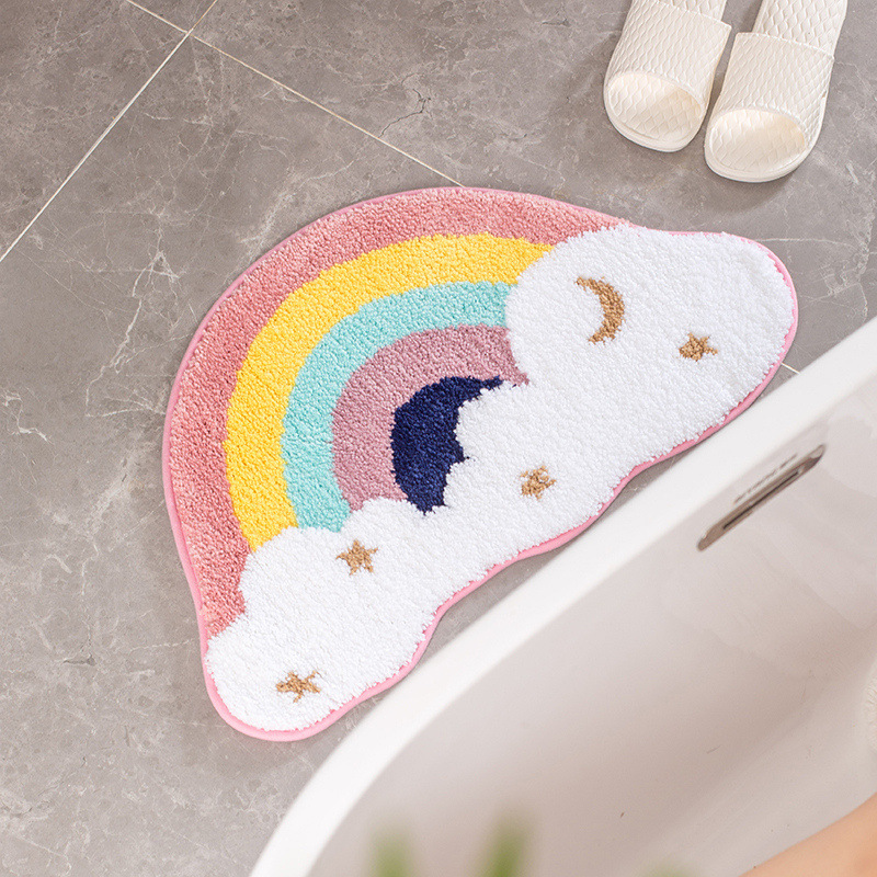 Bathroom Absorbent Floor Mat Bedroom Rainbow Floor Mat Nordic Simple Living Room Home Doorway Foot Mats Wholesale