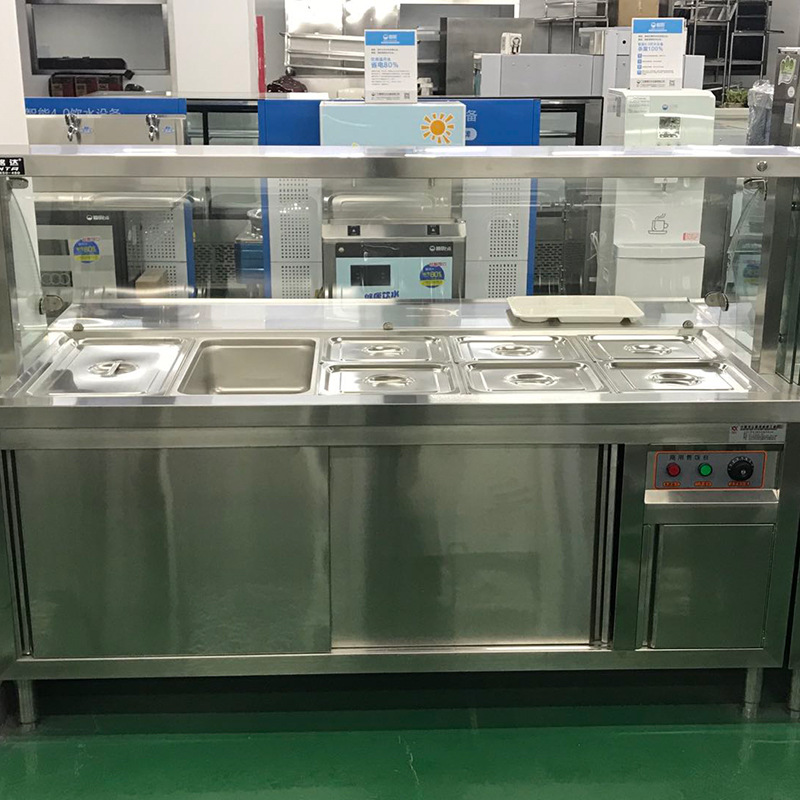 定制保温售饭台厨房明档保温设备小碗菜台异型保温菜台