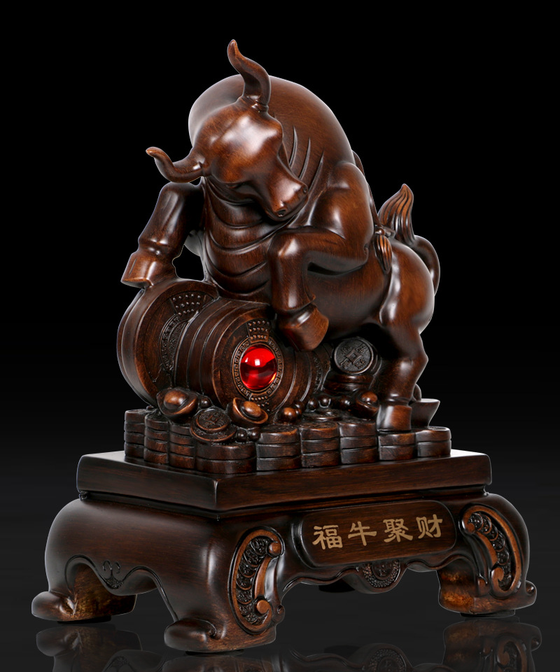 生肖牛摆件招财牛雅信树脂工艺品批发客厅办公室风水开业乔迁礼品