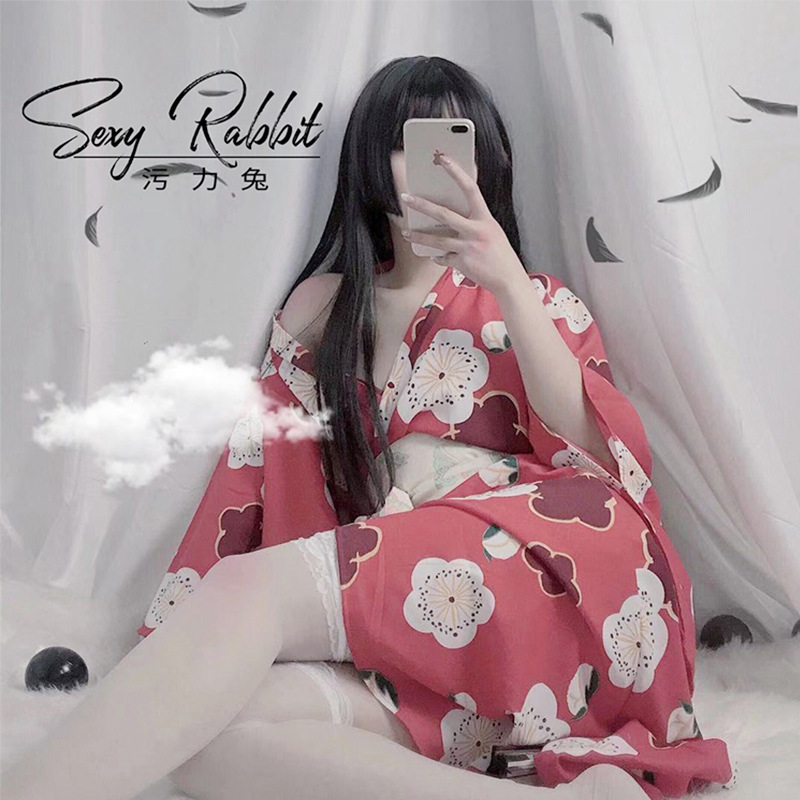 污力兔情趣内衣性感印花制服长汉服夜店诱惑日式少女和服浴袍写真