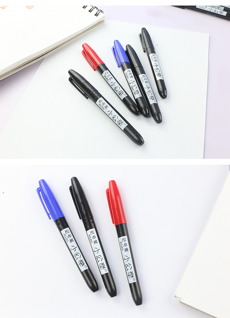 小公举记号笔黑色油性防水大头笔 物流快递笔红蓝黑多色防水耐用