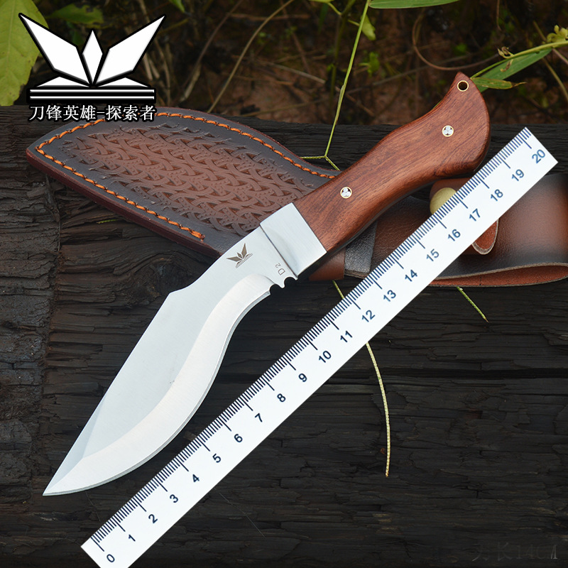 亚马逊弯刀户外刀具野外求生刀小刀高硬度防身随身刀一体龙骨刀