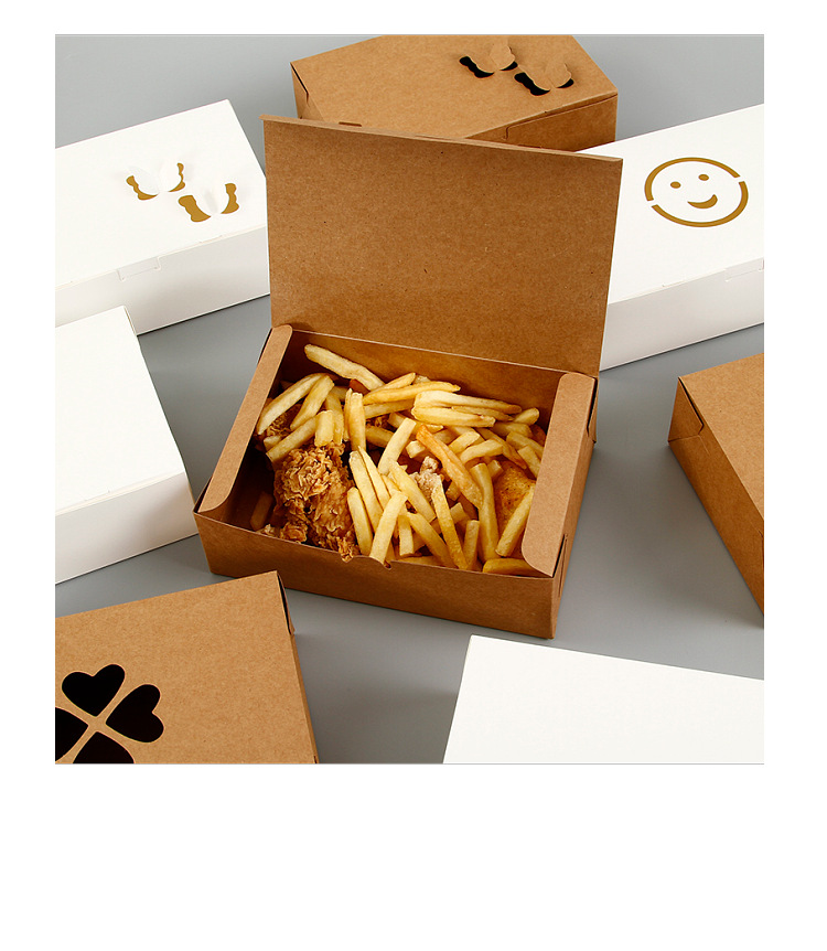 一次性韩式炸鸡盒牛皮纸盒鸡翅鸡腿鸡块小吃防油外卖打包包装纸盒