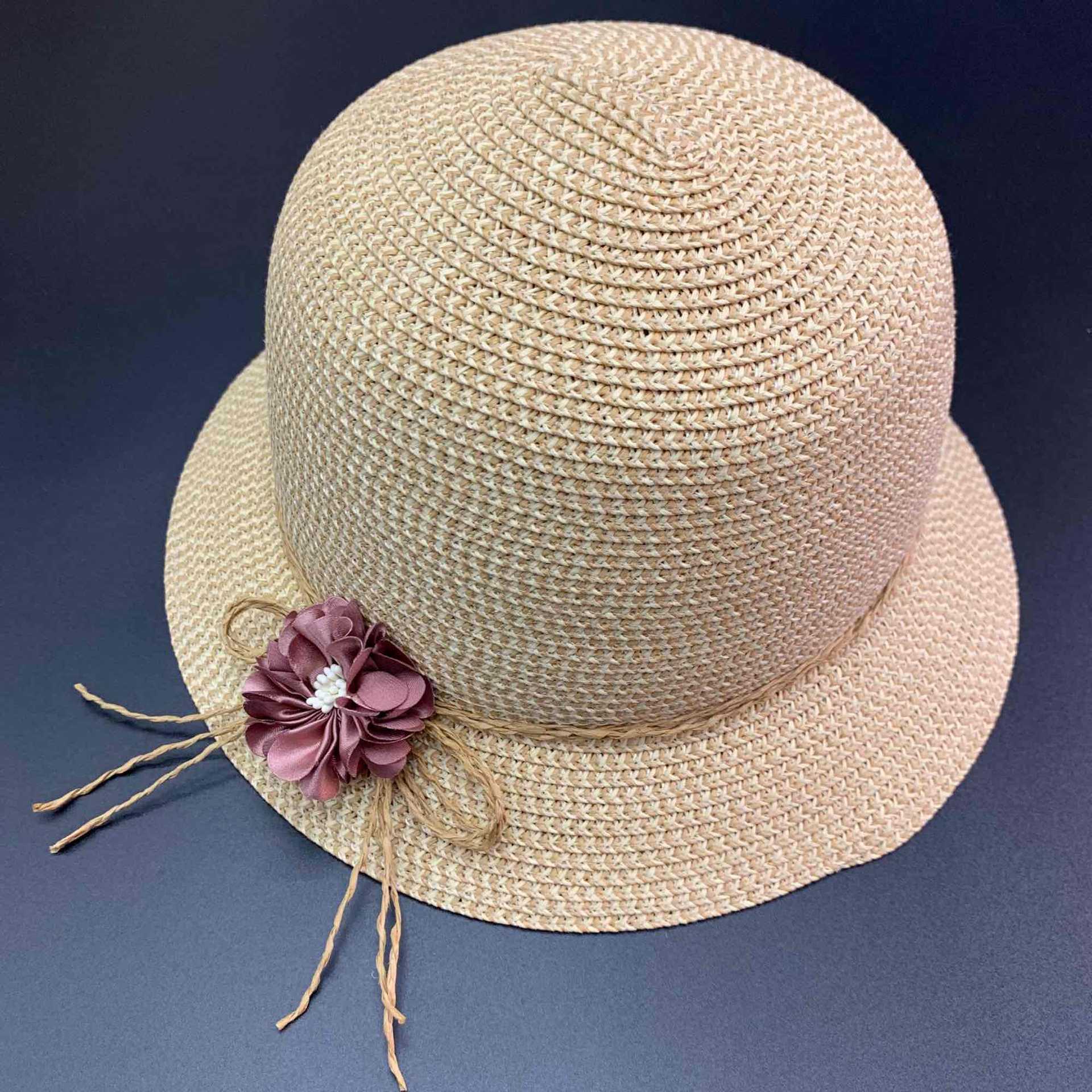 新款时尚气质女神遮阳帽 户外旅行防晒草帽 韩版小菊花帽