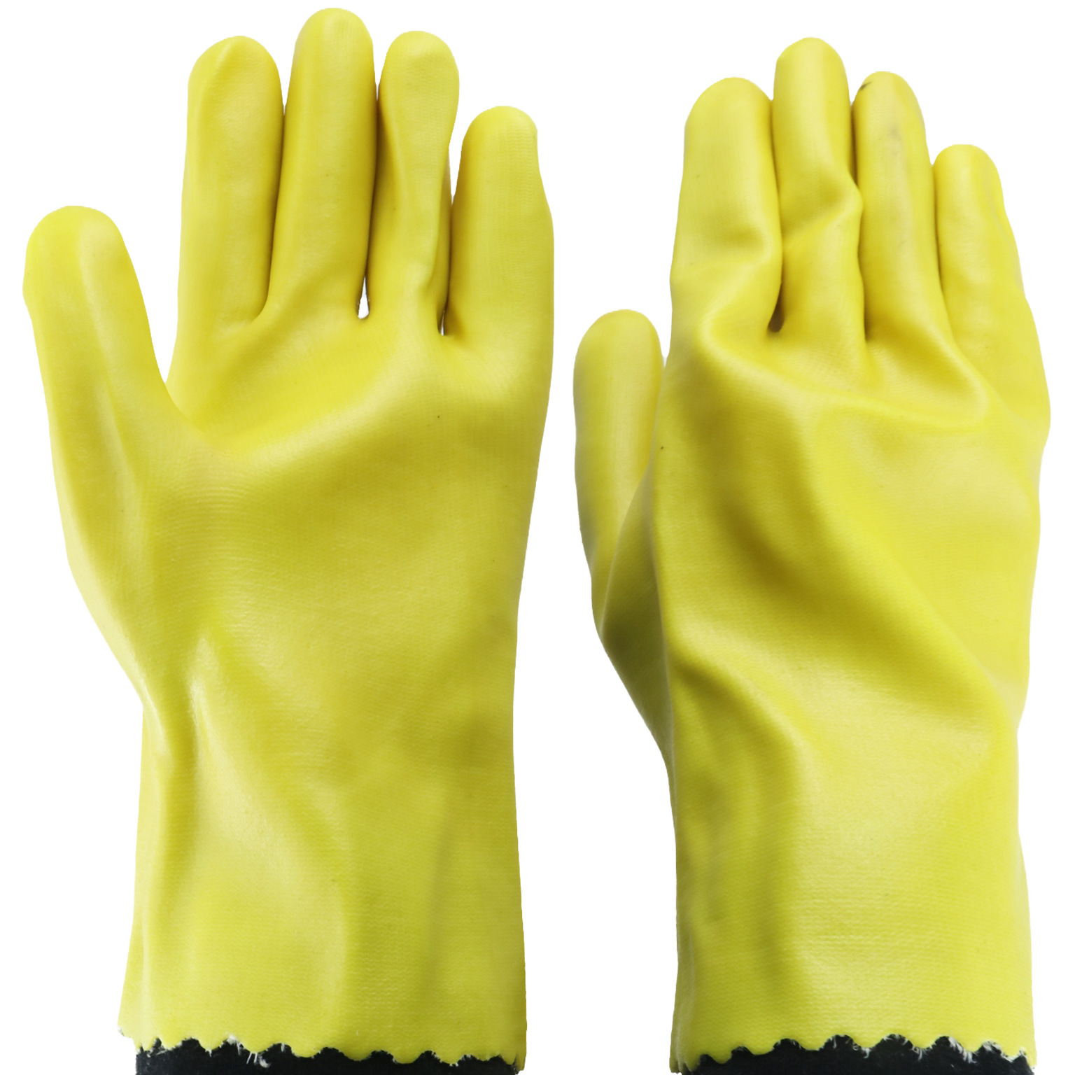 直营称星pvc全浸塑棉毛手套 028浸塑料手套 耐油耐酸碱劳保手套