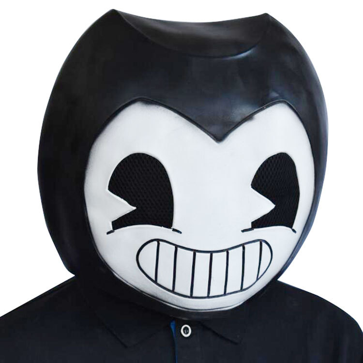 万圣节脸谱舞会派对班迪与墨水机器头套游戏乳胶班迪面具bandy新