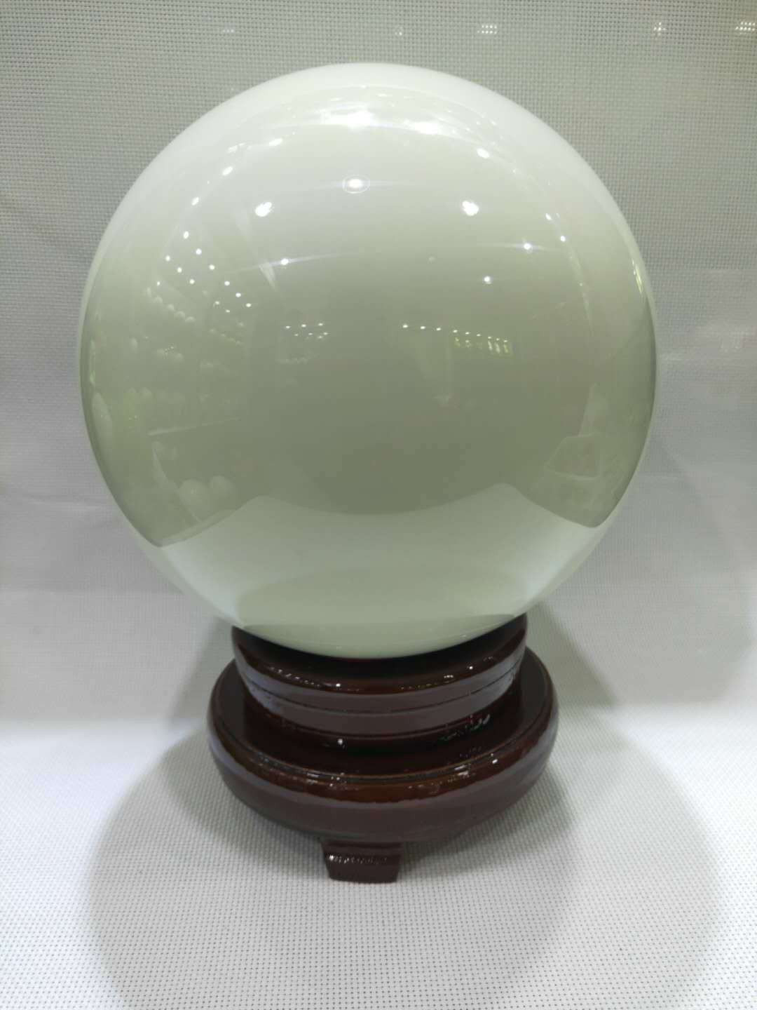 发光萤石夜明珠白色冰洲石夜光球发光球夜光石家居摆件