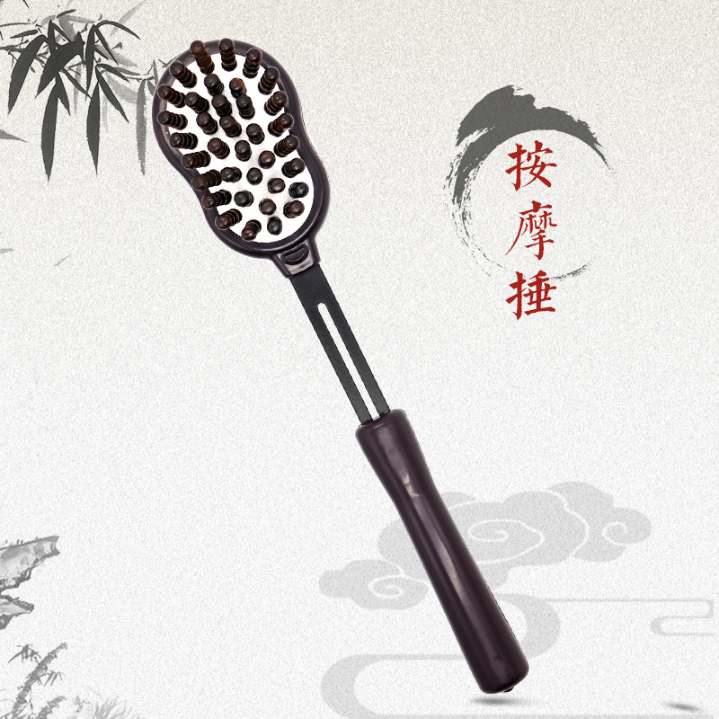 神悦捶背器敲打按摩锤子木质经络按摩棒器手持式拍打颈肩锤肩批发
