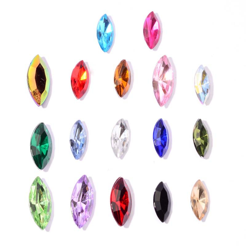 Fancy Shape Diamonds Pointed Bottom Horse Eye Acrylic Diamond Two Pointed Diamond DIY Handmade Stick-on Crystals Mobile Phone Clothing Ornament Diamond Accessories