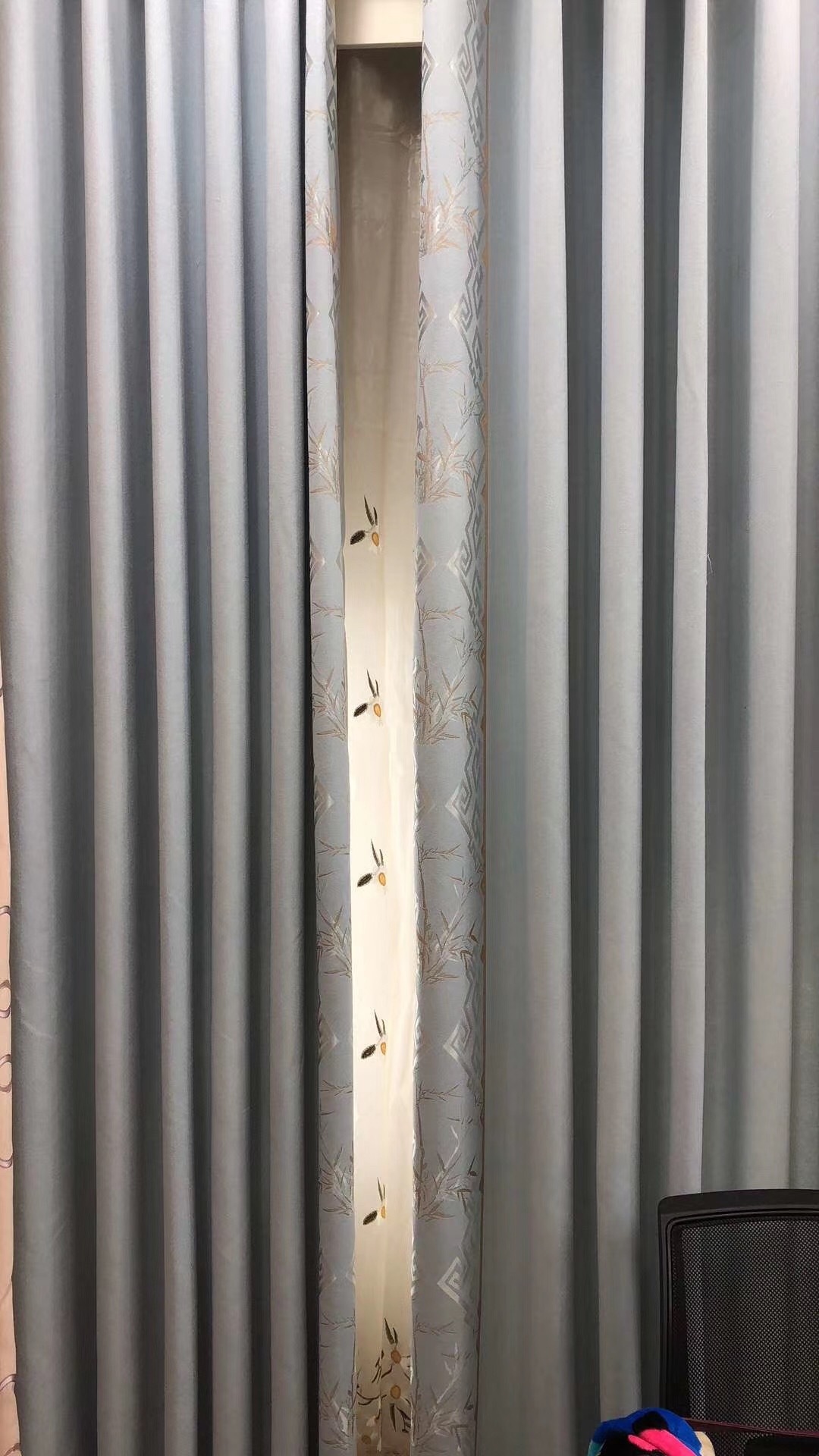 3米星美绒黑丝提花边窗帘卡通欧式清新蓝绿民宿定制