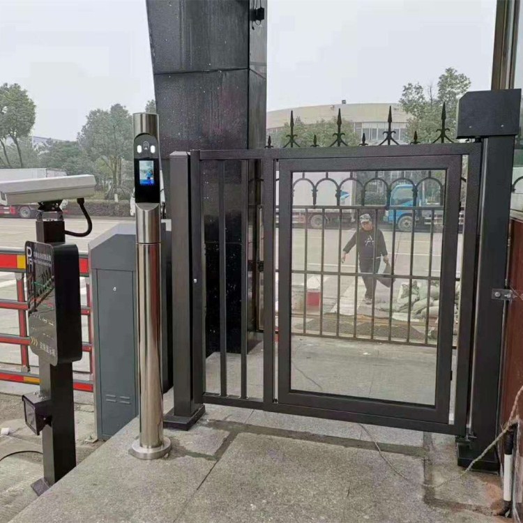 小区广告门 人行通道闸门人脸识别刷卡感应门禁 玻璃栅栏自动门