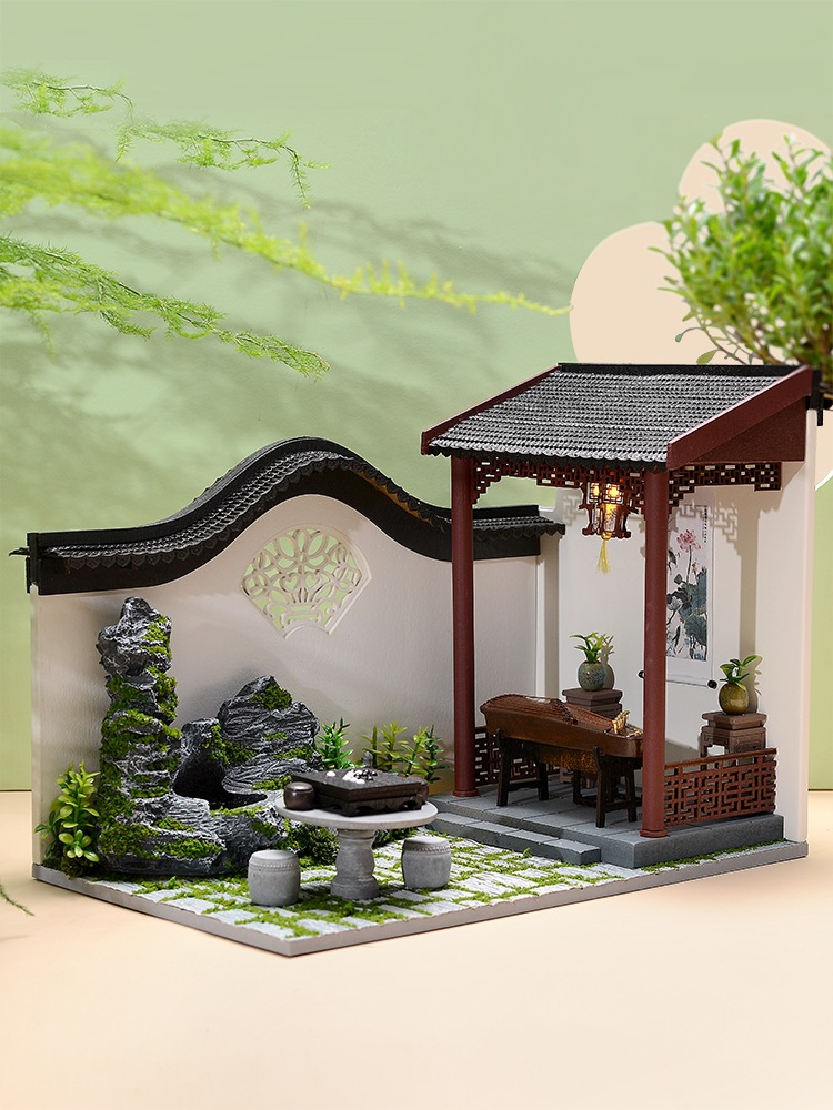 Cute Room DIY Cottage Chinese Style Ancient Building Assembly Production Model Toy Decoration Creative Gifts for Boys and Girls