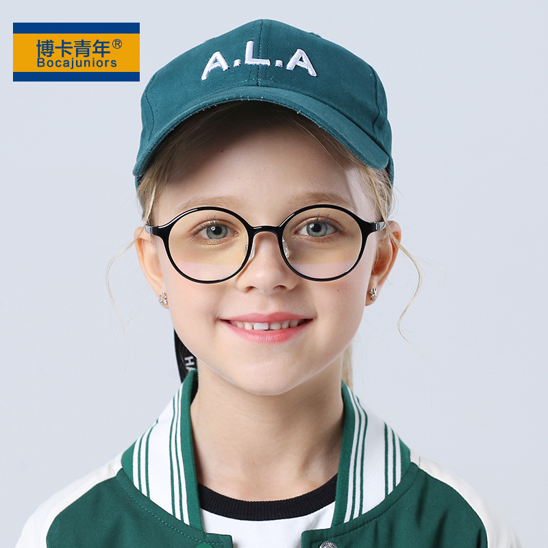 2021儿童防蓝光平光镜圆框tr材质小孩眼镜抗蓝光镜框镜架hy-224