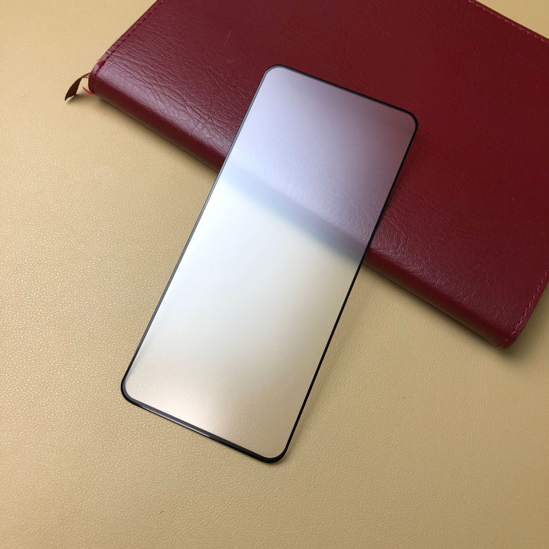 适用samsung a80雾面玻璃贴三星a90全屏磨砂钢化膜 蚀刻亮边 电镀