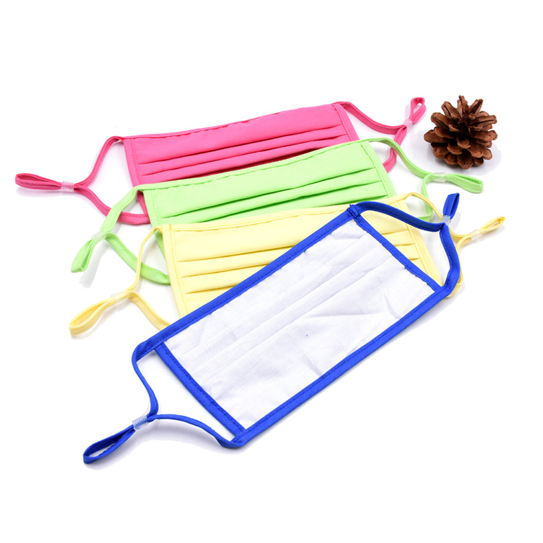 批发新款褶皱纯棉口罩定制纯色可调节防尘口罩水洗成人平面布口罩