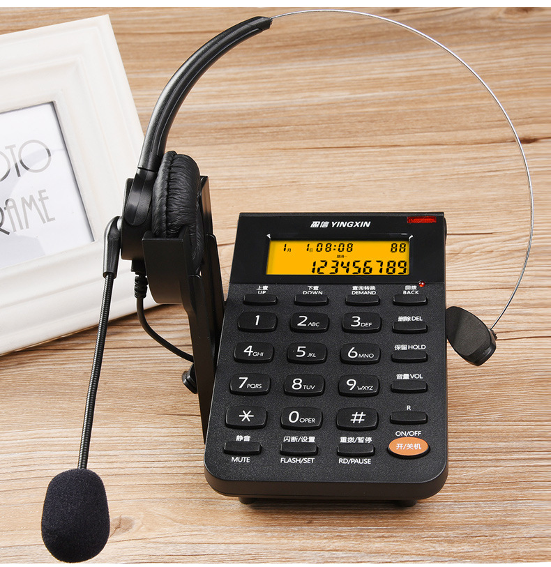 批发盈信288头戴式录音电话耳机 客服耳麦外呼座机话务员电话机