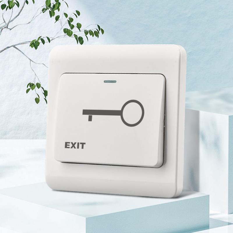 酒店门禁开关出门按钮自动复位86型有线门铃面板220v家用门控暗装