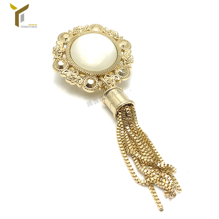 箱包五金珍珠吊饰金属扣锌合金压铸女包吊钟流苏装饰宝石扣