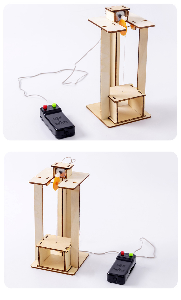 儿童自制电梯模型玩具学生早教科学实验锻炼动手能力材料