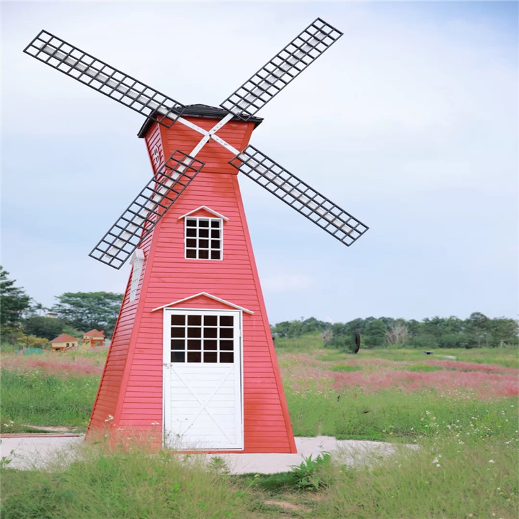 无穷大钢木荷兰新式大风车屋户外景观装饰摆件牛年荷兰风车现货