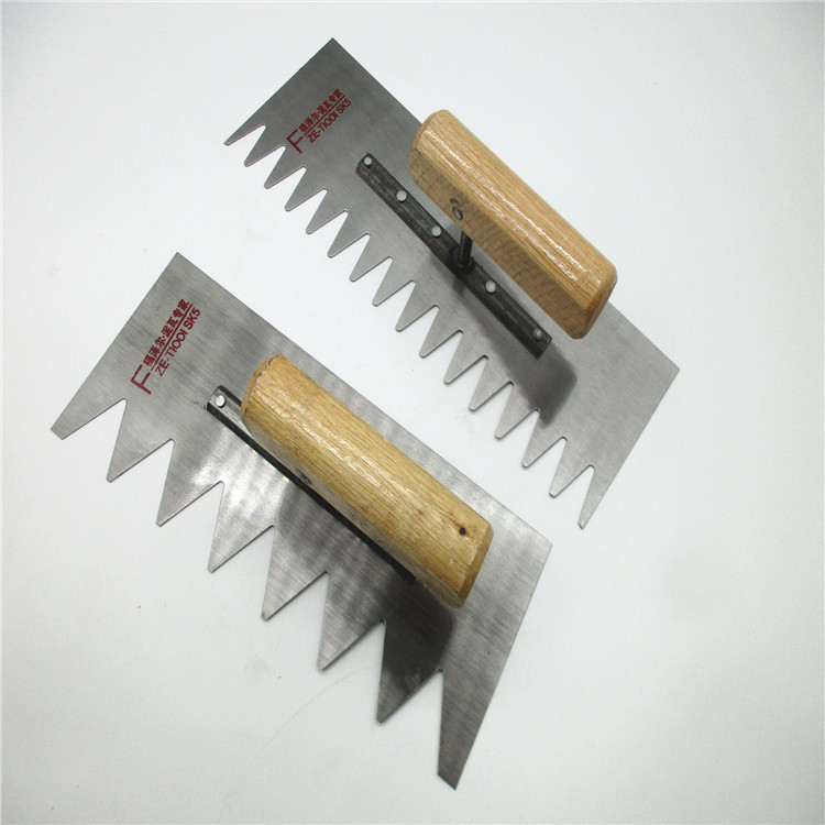 锯齿抹子刮板方砂浆抹抹灰带齿抹工具泥馒砖囝锯齿型铁板带齿抹子