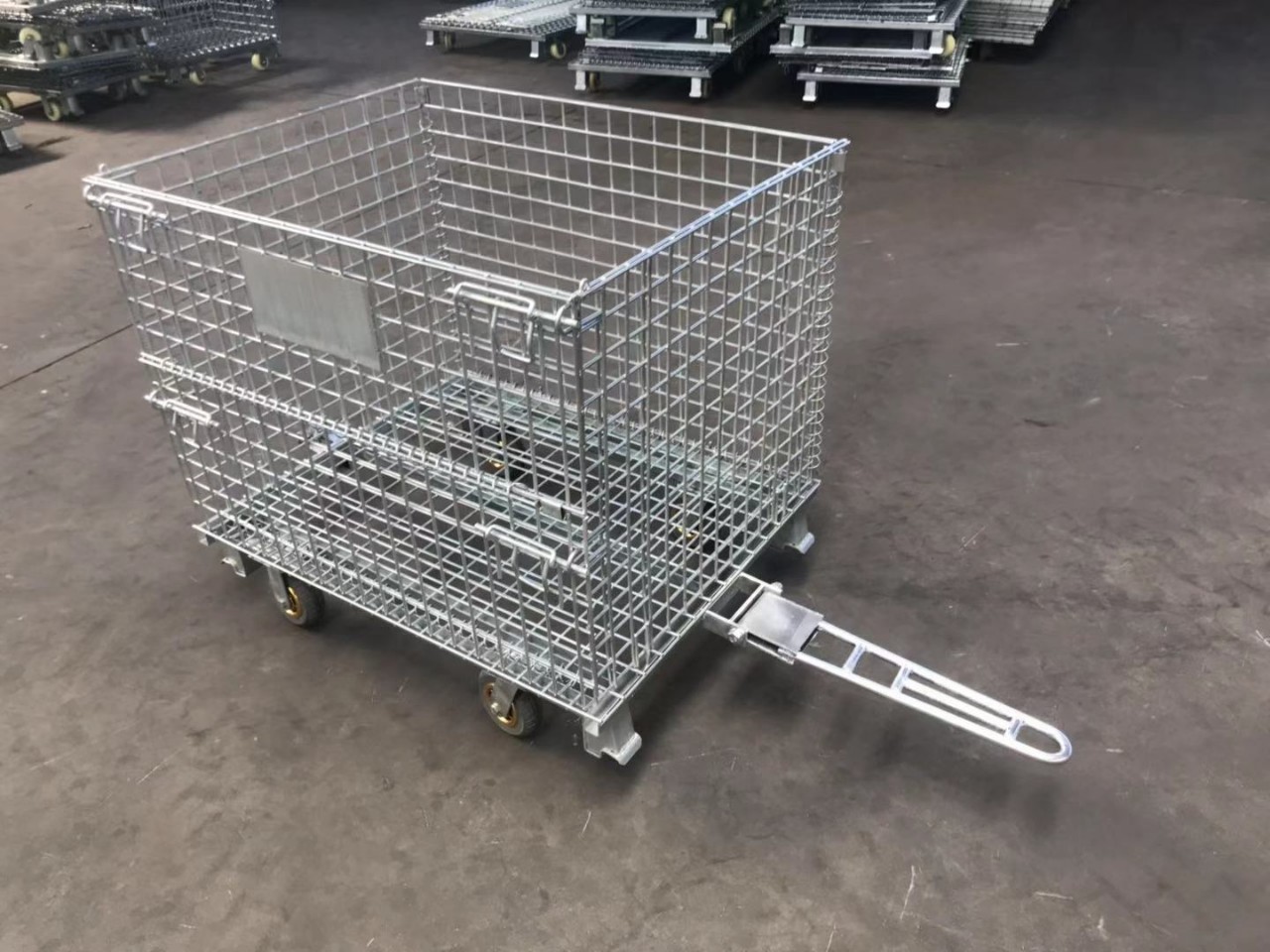 浙江仓储笼 折叠仓储笼 仓库笼子 铁筐带轮子