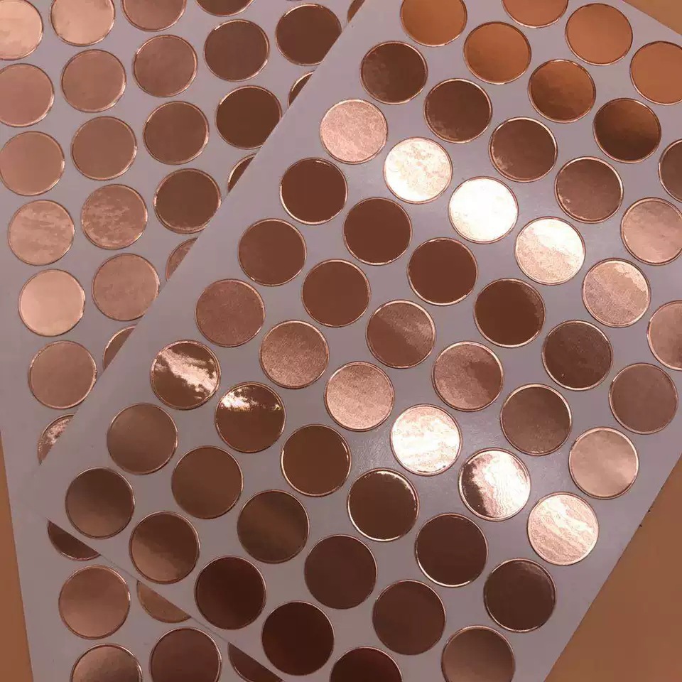 模切圆形导电铜箔贴纸自粘diy铜箔垫片单双面导电屏蔽防干扰胶带