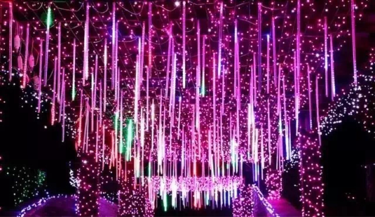 led太阳能流星雨灯流水灯庭院公园街道亮化装饰灯挂树灯户外防水