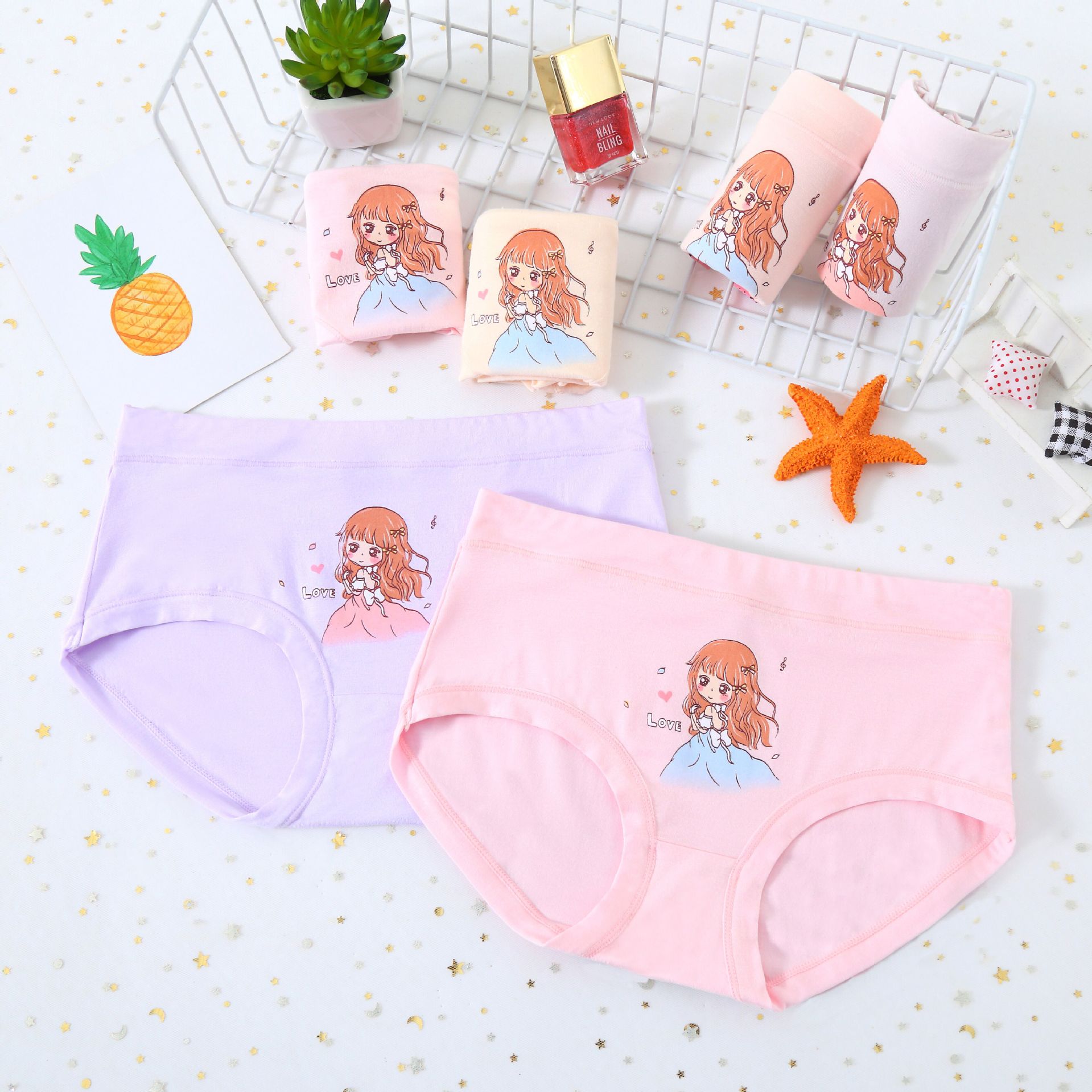 女童内裤儿童三角内裤莫代尔童内裤中小学生底裤女童三角内裤批发