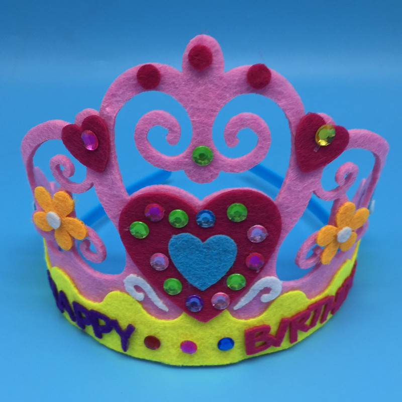 不织布皇冠帽子头饰 幼儿园创意diy手工制作玩具材料包厂家直销