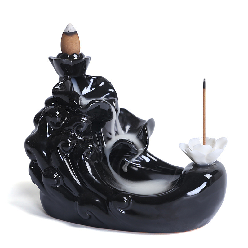 Backflow Incense Burner Sandalwood Burner Incense Burner Creative Ceramic Decoration Thread Incense Insert Back Incense Burner Tower Incense Factory Wholesale