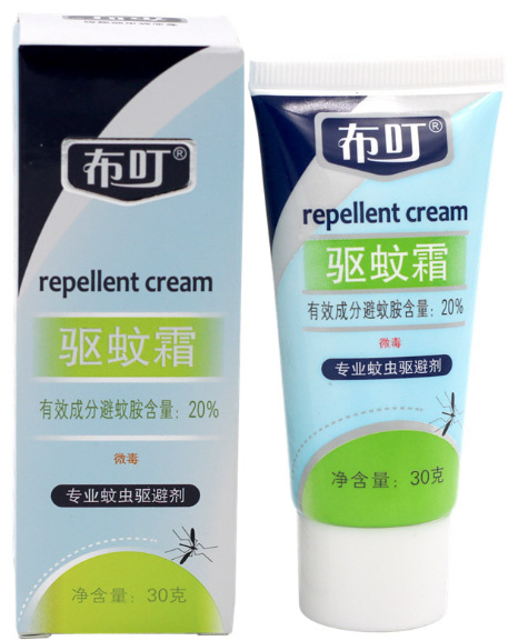 布叮驱蚊霜户外蚊虫驱避剂20%避蚊胺30克装