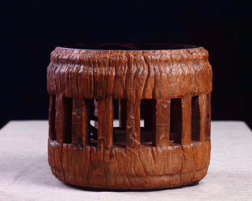 缅甸花梨车轴茶叶罐风化木轮轴香炉老物件车轱辘电磁炉茶杯垫摆件