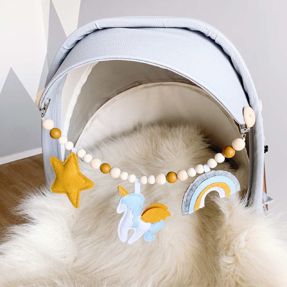 INS Decoration Nordic Style Amazon Baby Bracelet Pacifier Clip Fork Molar Toy Baby Car Clip Bracelet