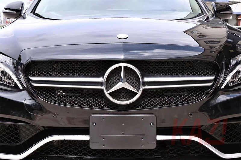 适用于奔驰c级w205改装amg款中网 c200 c260 c300l改装横杠款中网