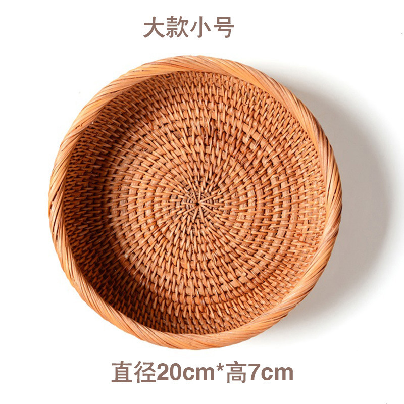 Vietnam Rattan Storage Basket Ins Fruit Basket Fruit Plate Living Room Home Coffee Table Snack Storage Box Candy Basket