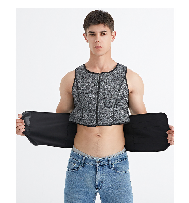 厂家直供男士封腰氯丁橡胶调节收腹塑身衣束腰收腹带背心