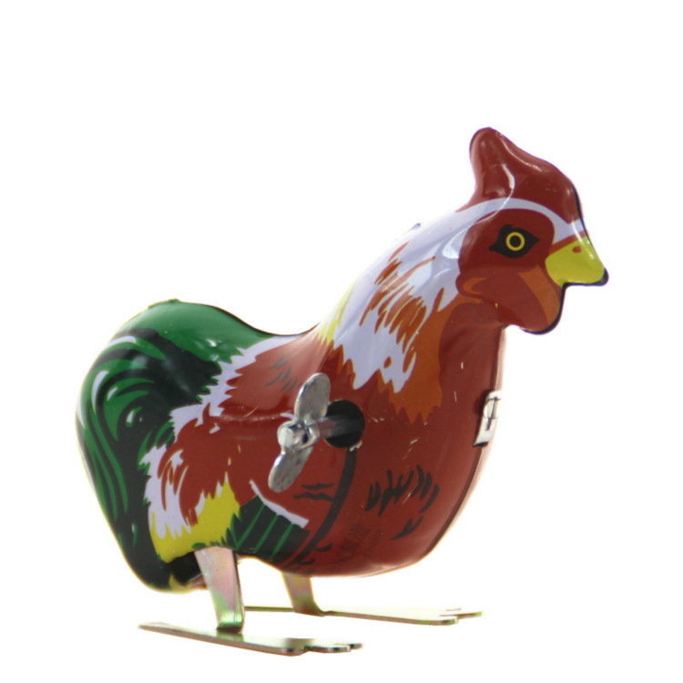 厂家批发 17年新款铁皮公鸡 发条玩具儿童传统玩具景区地摊热卖
