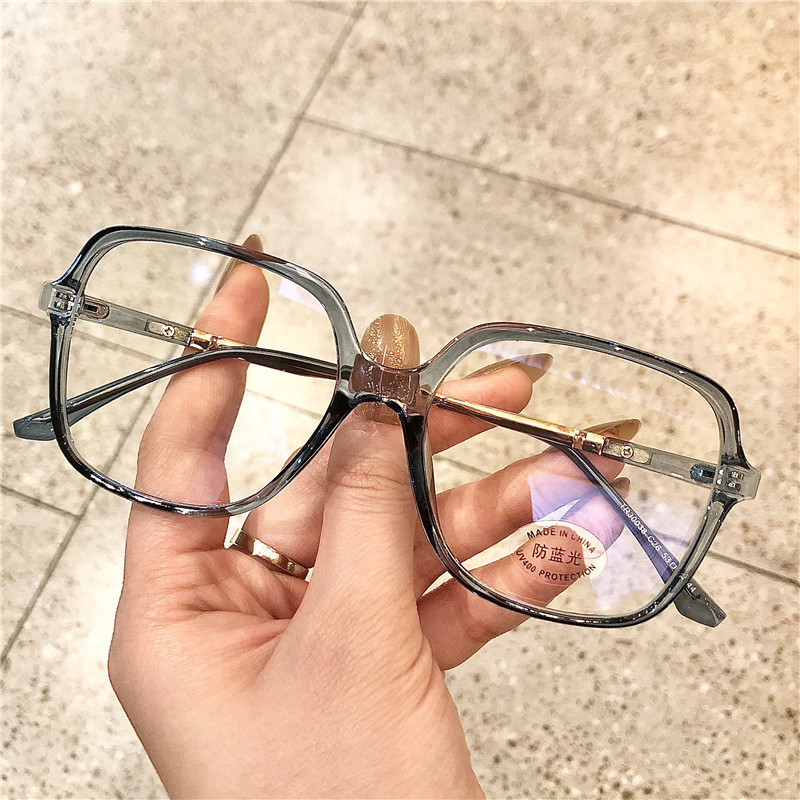 网红韩版防蓝光眼镜近视防辐射ins复古男女潮平光镜手机眼镜框架