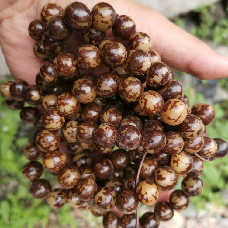 花根虎斑纹菩提籽菩提根手串景区地摊网络直播情侣手链夜市赠品