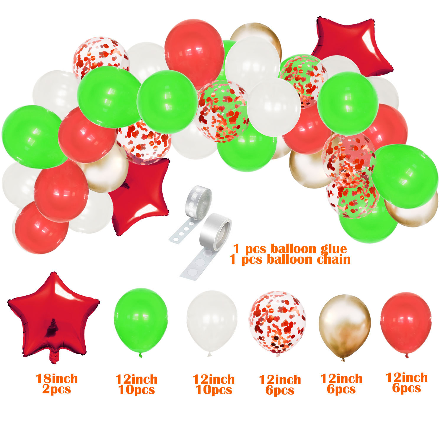 40-Piece Set Christmas Halloween Sequins Balloon Set Combination Birthday Party Wedding Ceremony Decorative Balloons