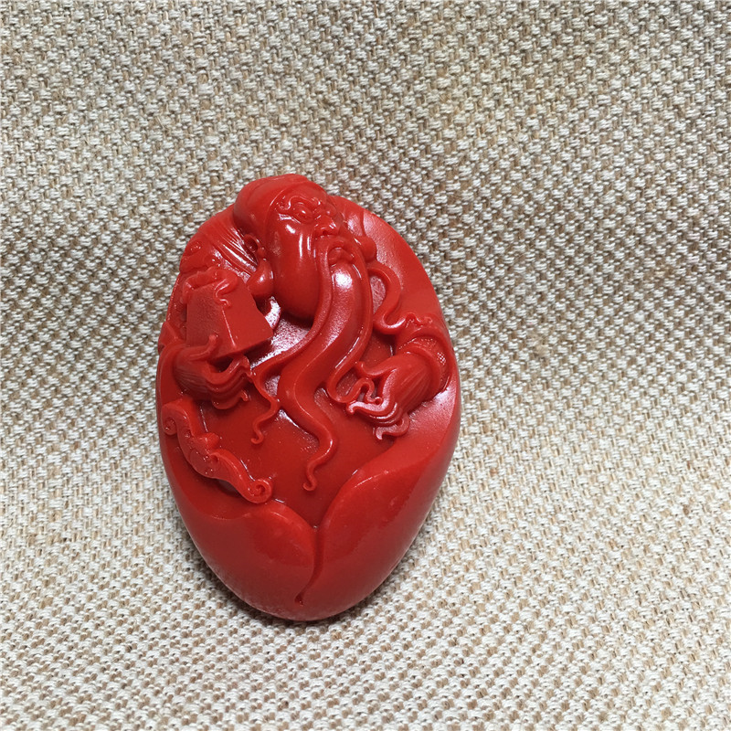 优化绿松石弥勒佛手把件仿南红生肖龙挂件红色绿色同款文玩杂项