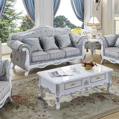 欧式布艺沙发组合转角豪华别墅户型客厅贵妃简欧轻奢