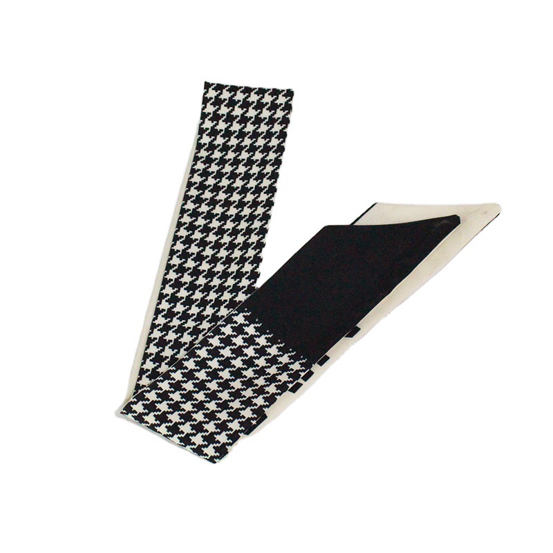 French Houndstooth Scarf Hair Band Retro Female Temperament Arm Bag Ribbon Long Ribbon Headband Bow Hair Accessories