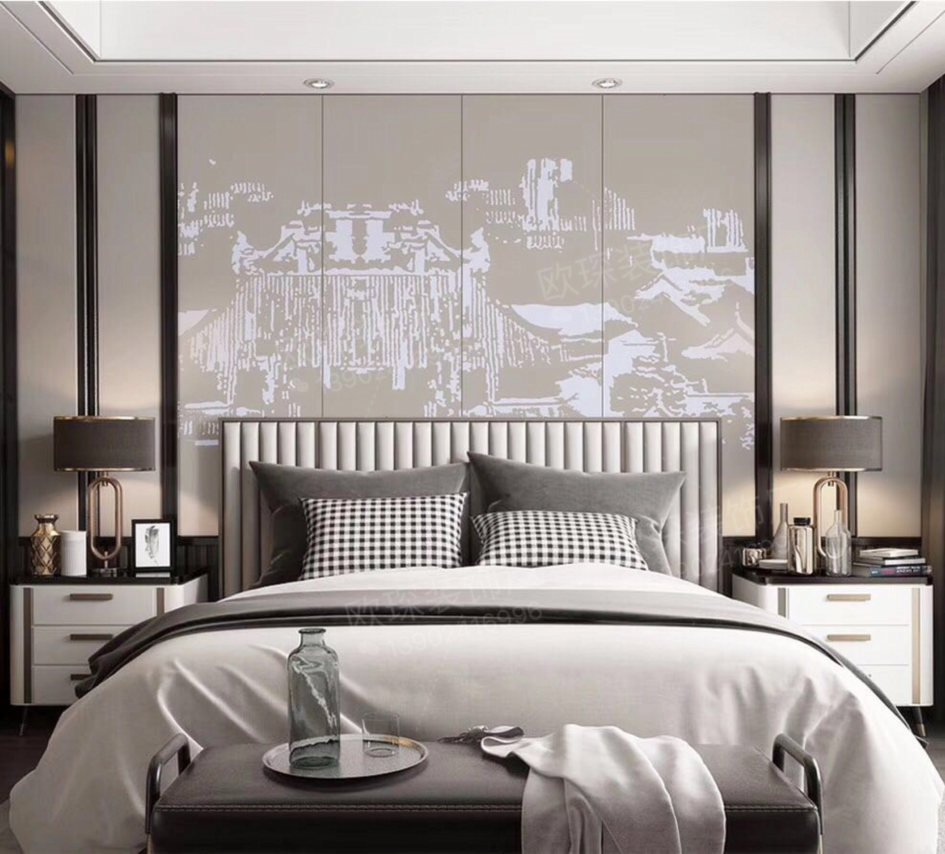 刺绣浮雕 割雕背景墙工厂软包硬包皮雕 会所民宿酒店工程来图定制