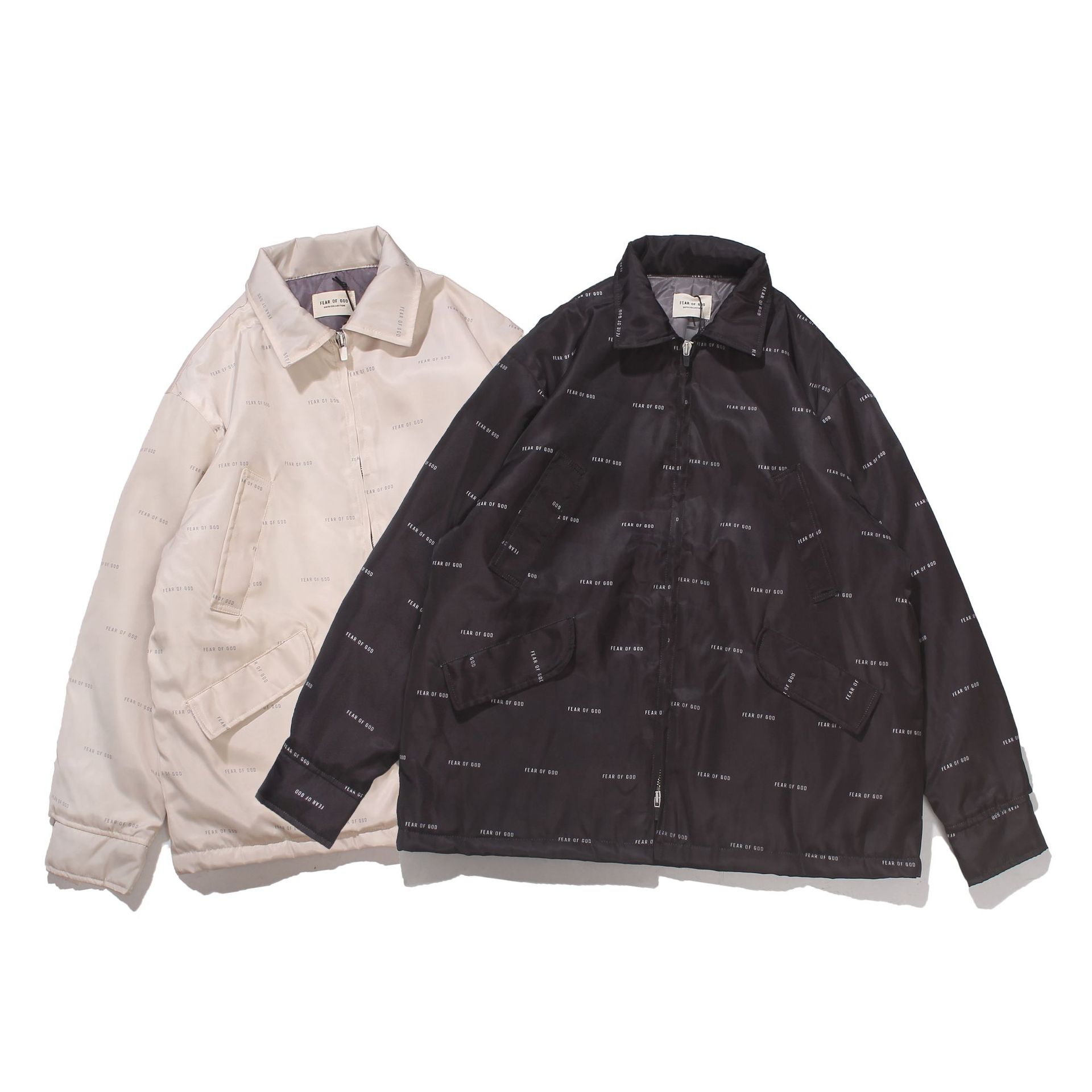 fear of god fog 弹幕字母夹克高街logo满印花长袖休闲宽松外套男