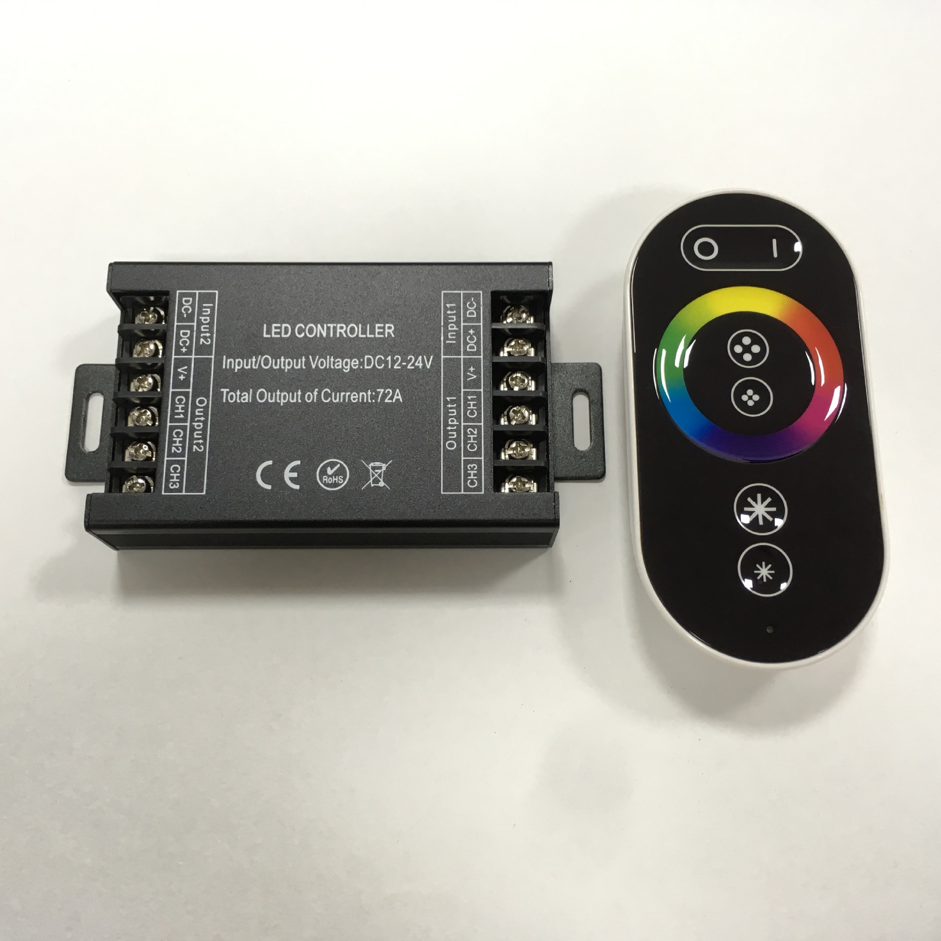 rf无线全触摸rgb控制器 72a大功率铝壳七彩全彩无线触摸控制器