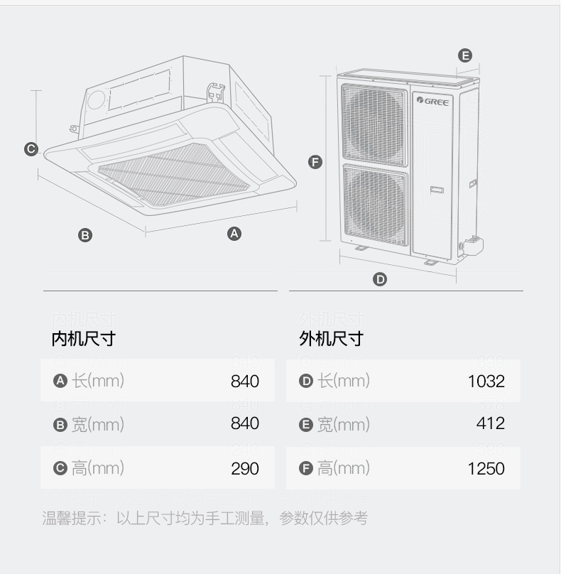二手格力天花机 吸顶机 吊顶式 嵌入式 四面出风中央空调2 3 5hp