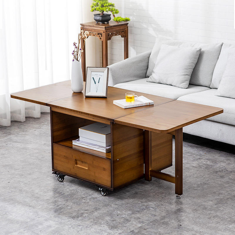 折叠茶几小户型可移动多功能茶几桌客厅家用北欧茶几茶桌实木简易